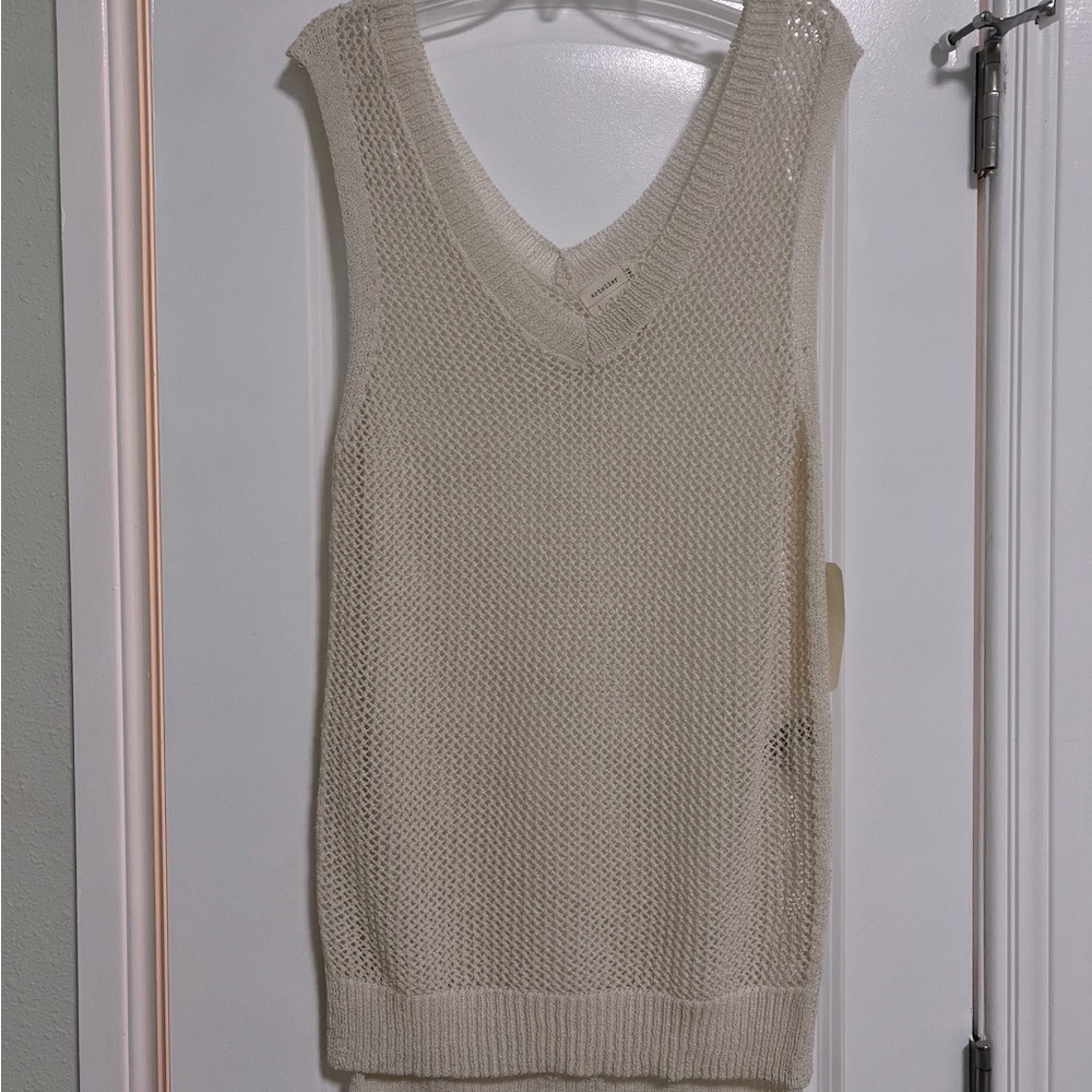 Atelier Nicole Miller Knitted Long Vest Sleeveless Top - Picture 2 of 4